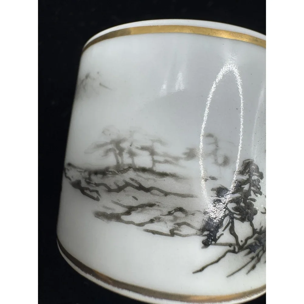 Napkin Ring Fukagawa Arita Hand Painted Napkin‎ Ring Gold Rim Japan Porcelain